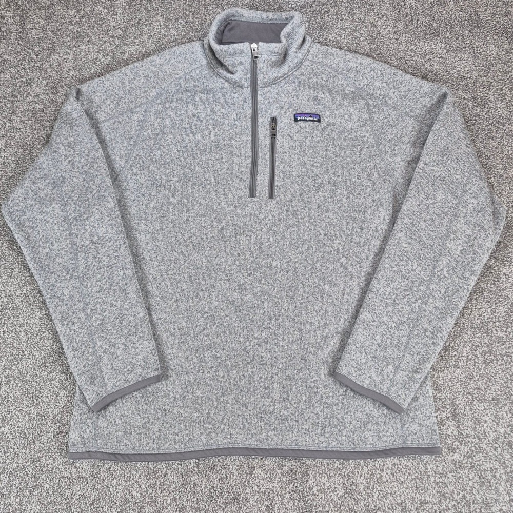 Patagonia Better Sweater Jacket Mens Large Gray 1/4 Zip Fleece Pullover Outdoors